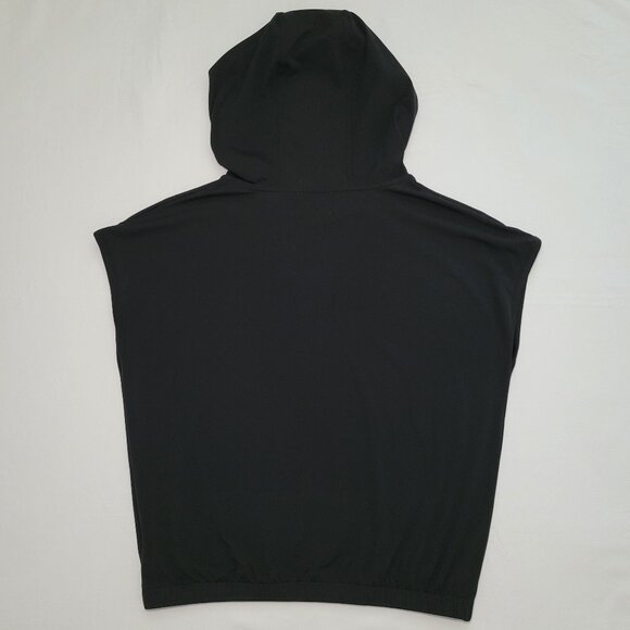Womens Athletic Black Sleeveless Half Zip Hoodie Size Small - Picture 8 of 9